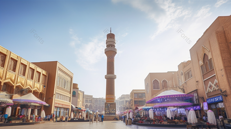 旅游打卡新疆地标建筑的国际大巴扎,高清,摄影图,摄影图片,图片大全,摄影图免费下载